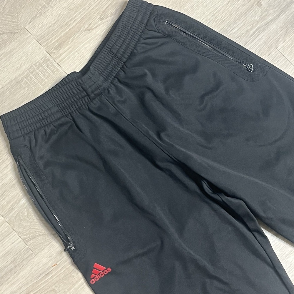 Vintage Y2K Adidas Black Red Stripes Sweatpants Large